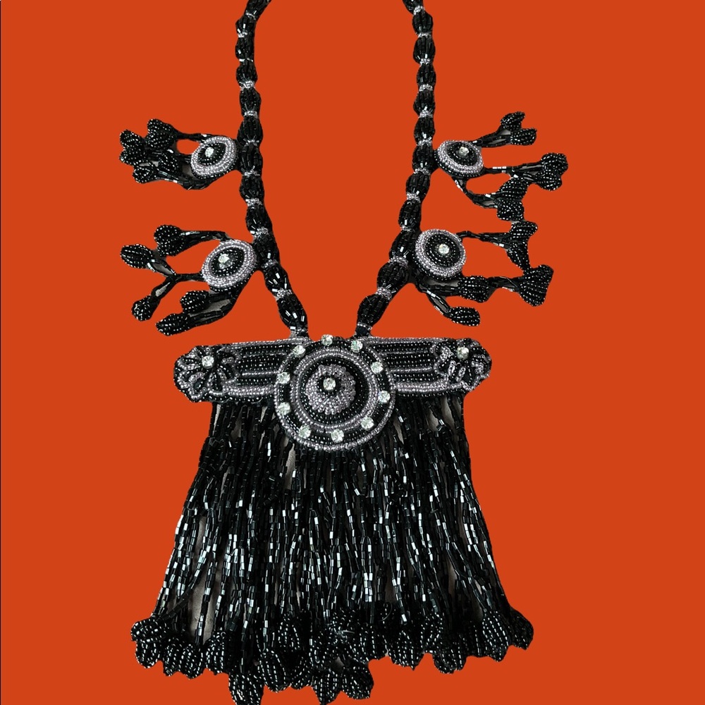 Handcrafted In Morocco Statement Beaded Necklace - image 5